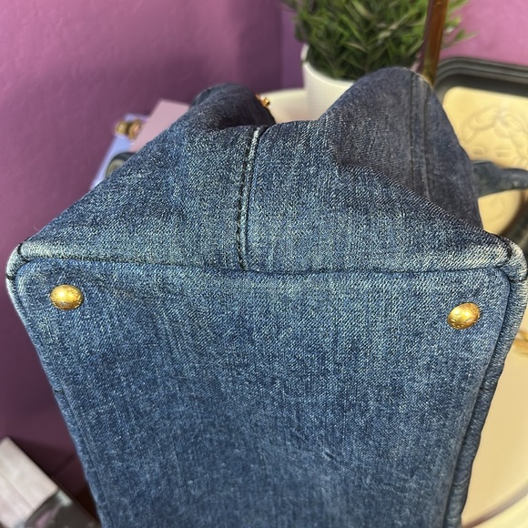 Prada Canapa Large Blue Denim Tote - Picture 4 of 17